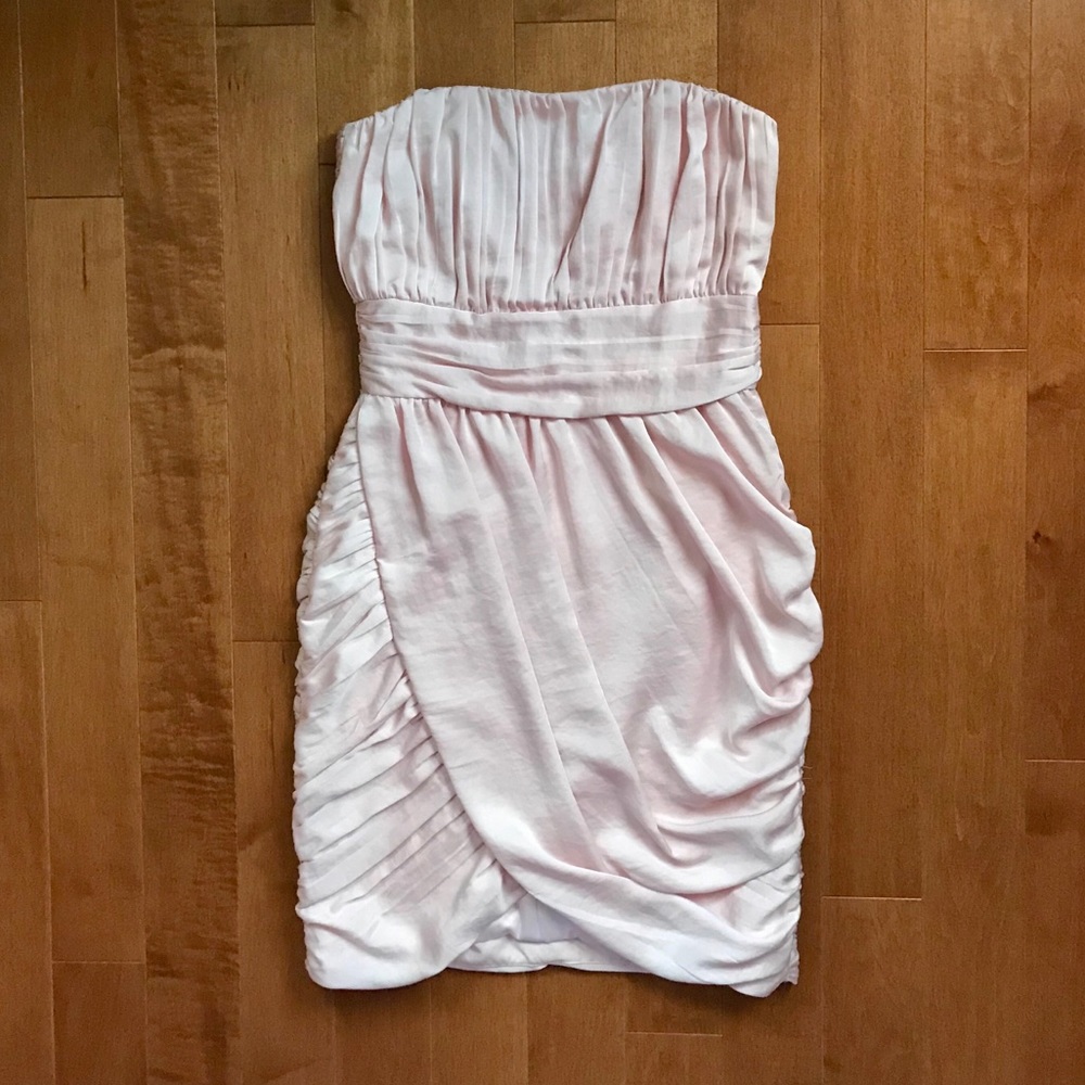 H&M Bodycon Pale Pink Strapless Tulip Mini Dress